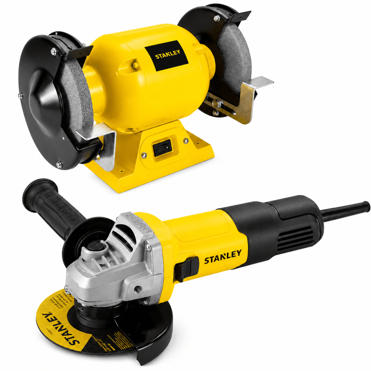 Kit Profesional Stanley Esmeril de Banco 1/2 HP + Amoladora Angular 4-1/2¨ 750W1