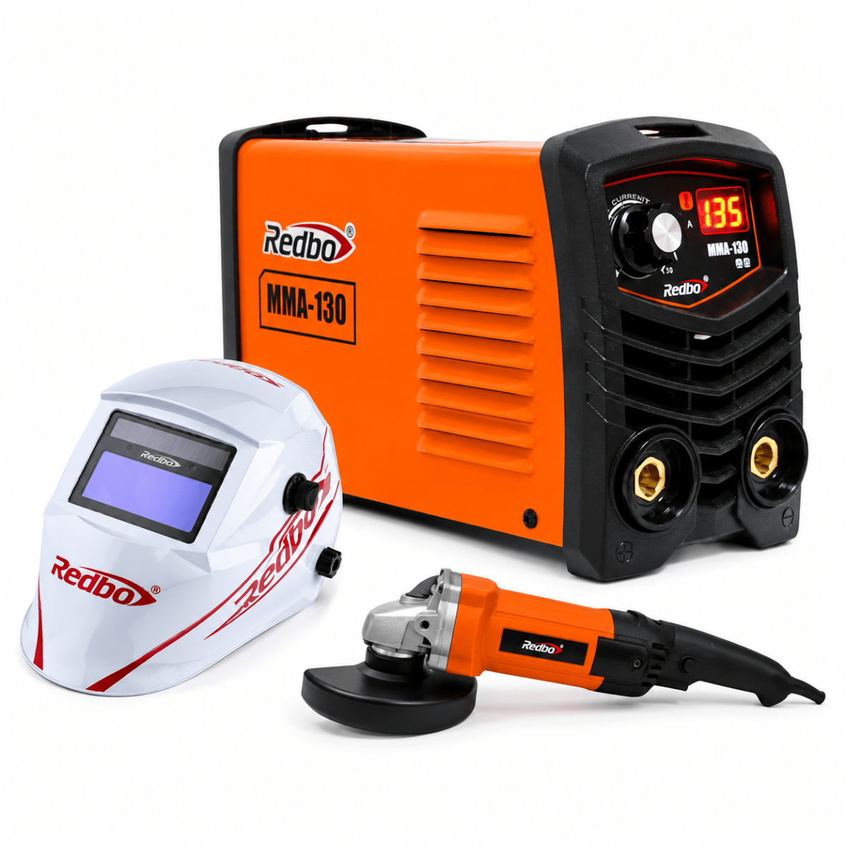 Combo Soldadora MM130 + Amoladora 1100W + Careta Fotosensible Bluesky24 Redbo1