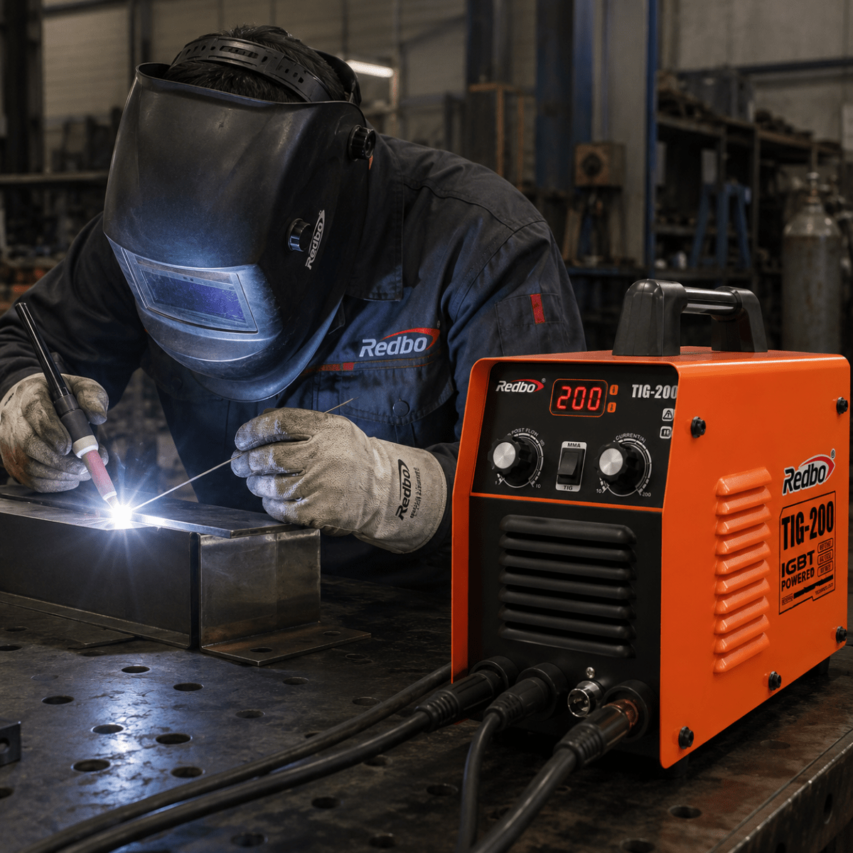 Soldadora Inversora TIG 200A con Alta Frecuencia y Pulsado Redbo2