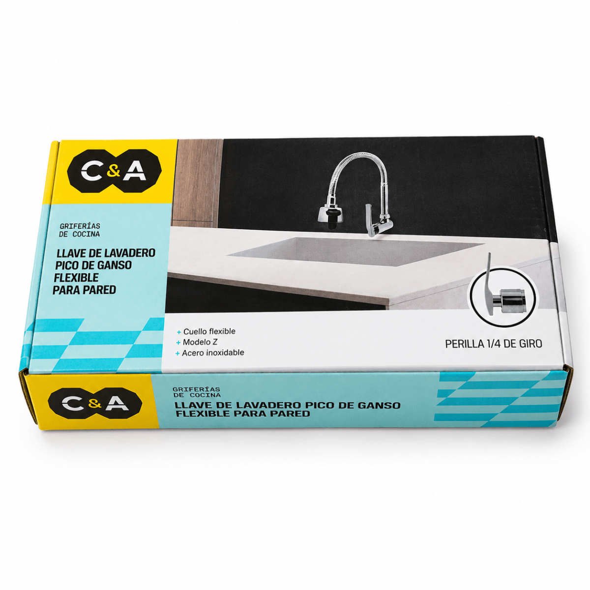 Llave de Cocina para Pared con Caño Corrugado Flexible3