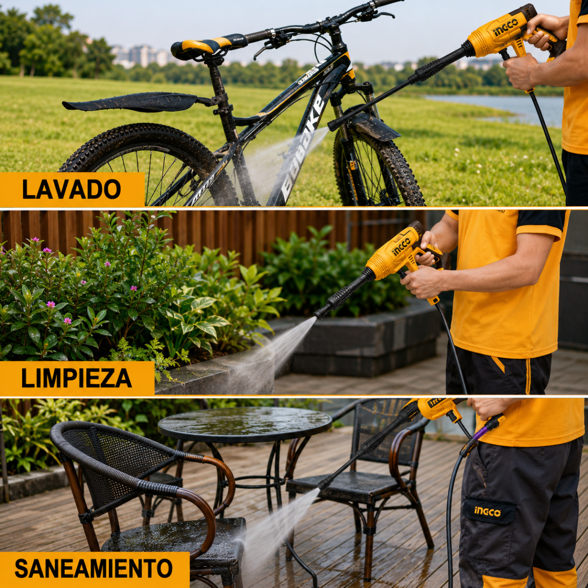 Hidrolavadora Inalámbrica 20V para Limpieza Profunda CPWLI20362 INGCO3