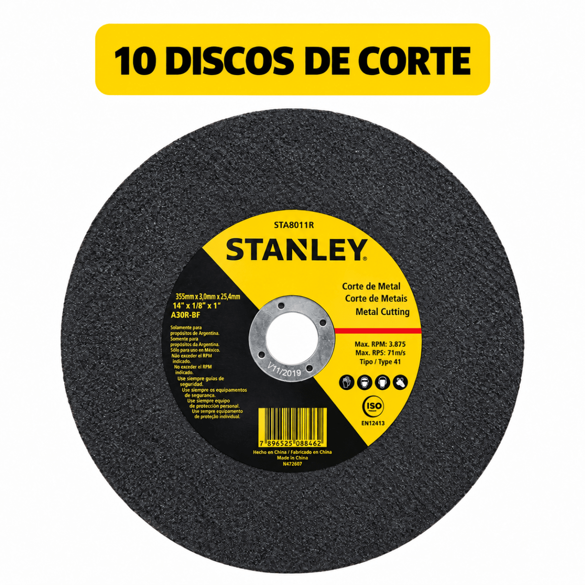 Kit Profesional Tronzadora Stanley 14¨ 2200W + Amoladora Angular 750W con 10 Discos4