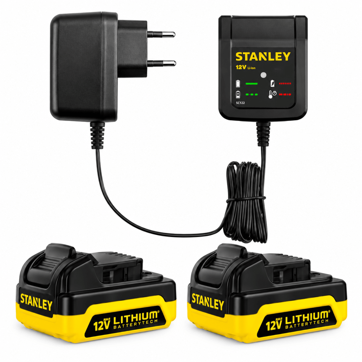 Taladro Percutor Inalámbrico Stanley 12V SCH121S2K con Baterías Recargables3