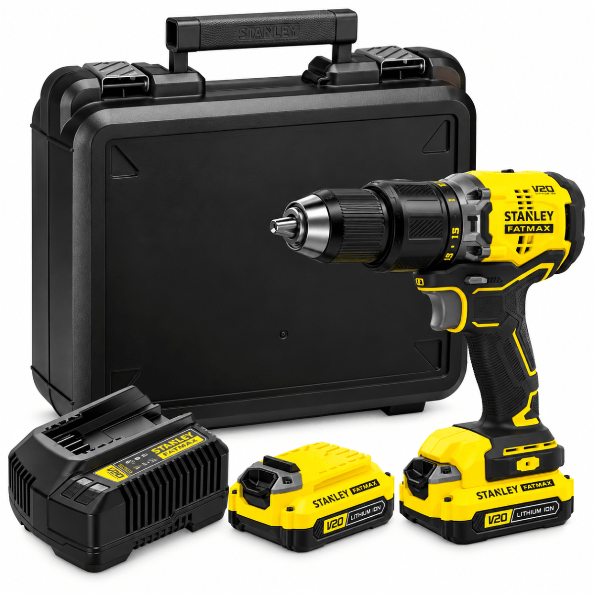 Taladro Percutor Inalámbrico Stanley 20V Brushless Profesional1