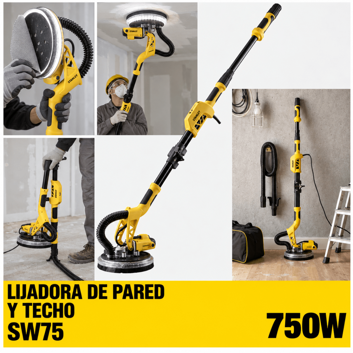 Kit Pintor  Vinci Stanley Lijadora de Pared y Techo para Acabado Fino Profesional4