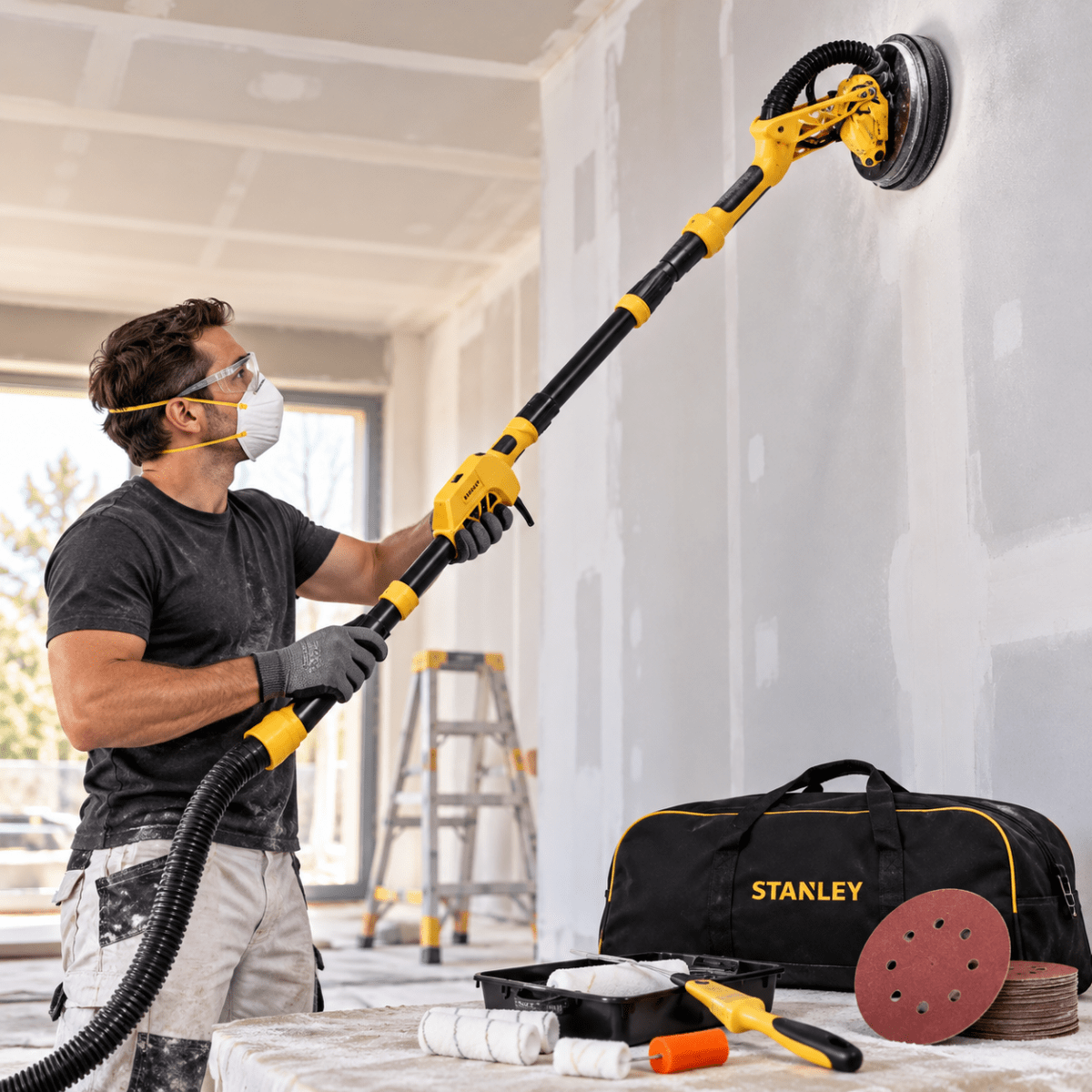 Kit Pintor  Vinci Stanley Lijadora de Pared y Techo para Acabado Fino Profesional2
