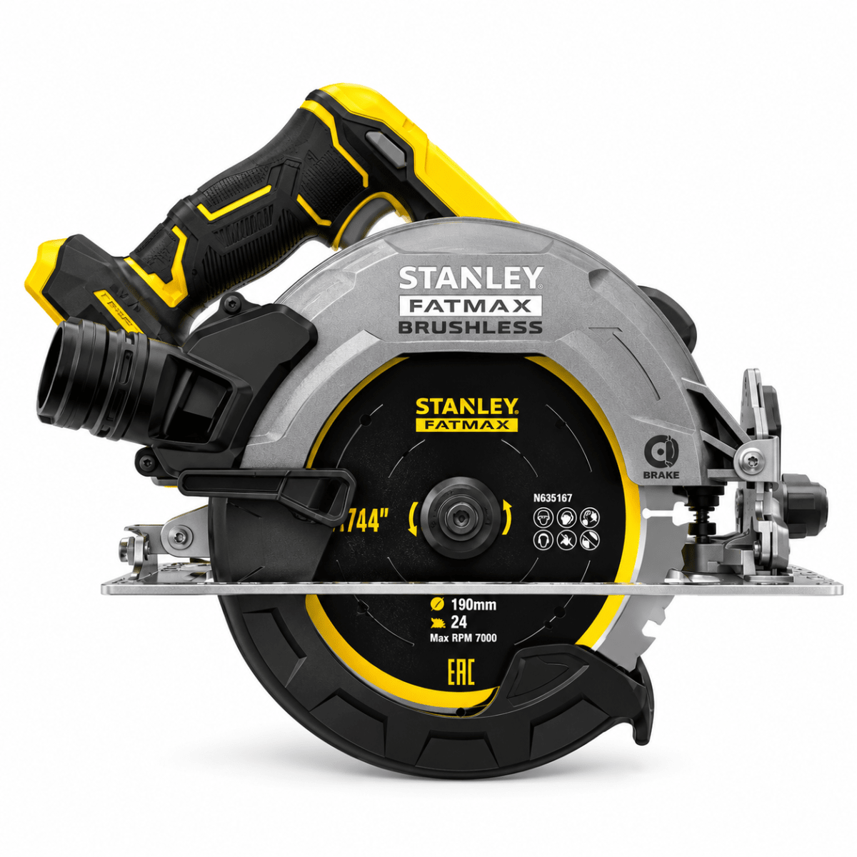 Sierra Circular Inalámbrica Stanley 7-1/4¨ 20V Brushless con 2 Baterías2
