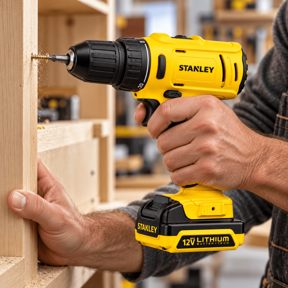 Taladro Atornillador Inalámbrico Stanley 12V con 2 Baterías Recargables4