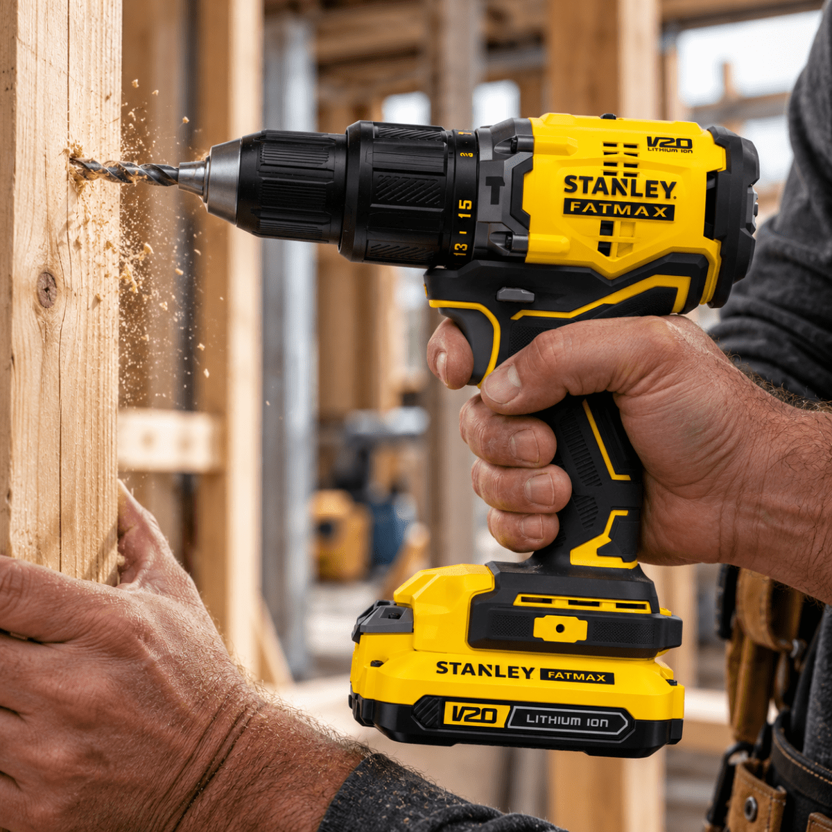 Taladro Percutor Inalámbrico Stanley 20V Brushless Profesional3