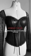 Corset cuerina manga larga