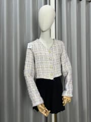 Blazer Tweed  trenzado morado, naranja y blanco