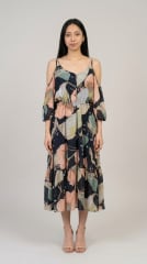 Vestido estampado de flores grandes