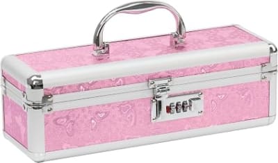 Estuche grande con cierre para vibrador, color rosa1