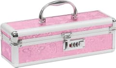 Estuche grande con cierre para vibrador, color rosa