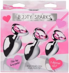 Booty Sparks Pink Heart Gem Anal Plug Set