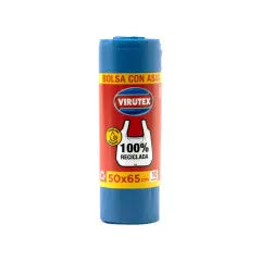 Bolsa de Basura Virutex con Asas 50 x 65 cm – Rollo de 10 Unidades