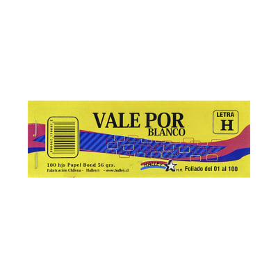 Talonario Vale por