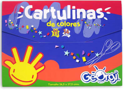 Sobre cartulina de colores Georgi 11 colores 14 pliegos1