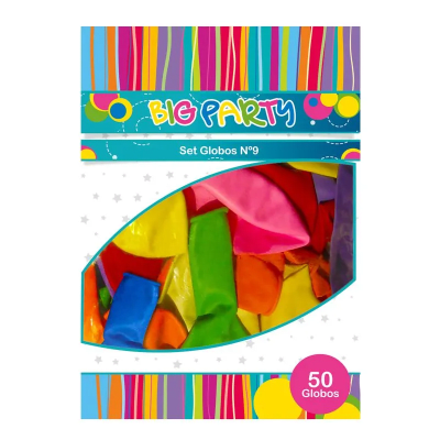 Globos Surtidos 50 unid. N°9 Big Party1