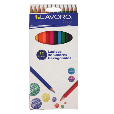 Lápices de colores hexagonales 12 colores1