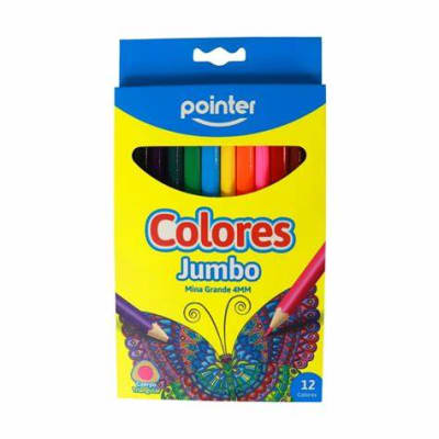12 lápices colores jumbo pointer
