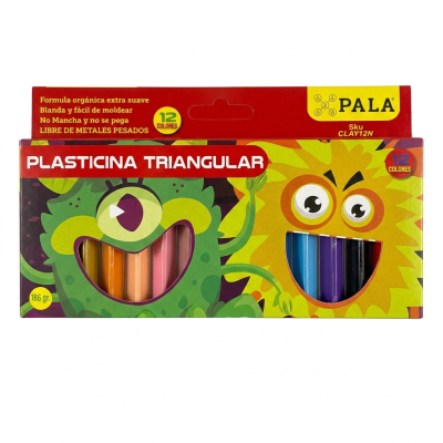Plasticina triangular 12 colores PALA