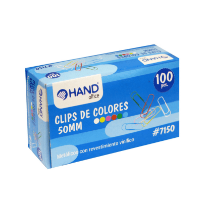 Clip de colores 100 pcs 50 mm Hand1