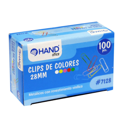 Clip de colores 100 pcs 28 mm Hand1