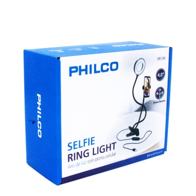 Soporte Tipo Clip Para Smartphone Con Aro De Luz PHILCO