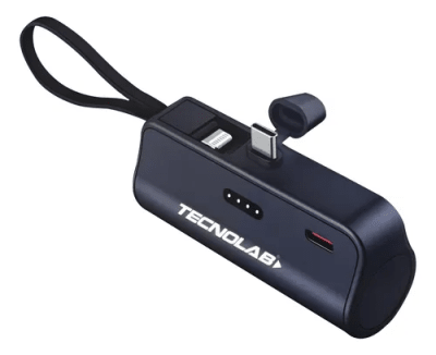 Cargador Portatil Tecnolab 10000 mAh Tipo C y Lightning