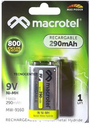 Batería 9V recargable Macrotel Batería 9V recargable Macrotel