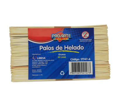 Palos De Helado Grueso 50 Unidades Proarte