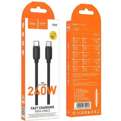 Cable Hoco X115 Tipo C - Tipo 240W Negro