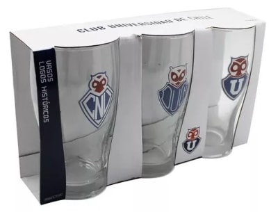 Set 3 Vasos Cerveza U de Chile1