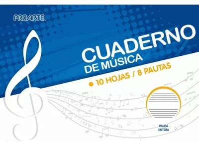Cuaderno de Música 10 hojas / 8 pautas Pauta Entera