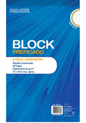 Block prepicado Proarte Oficio