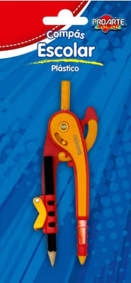 Compas Escolar Plástico Proarte Con Lápiz