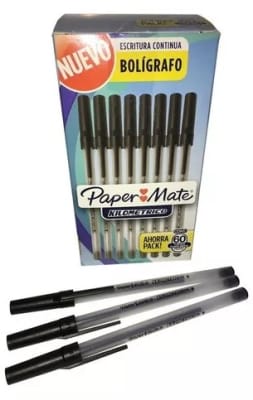 Bolígrafo Papermate Negro Kilométrico1