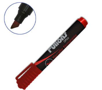 Marcador permanente punta biselada fultons Rojo