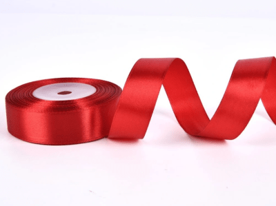 Cinta De Satin Roja 25 Mtrs