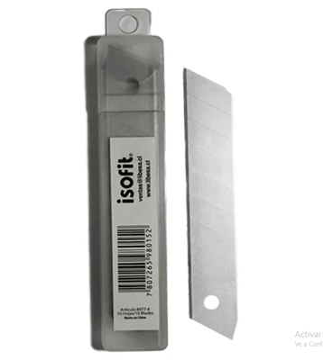 Repuesto Cuchillo Cartonero 10unid Isofit.