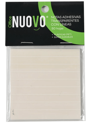 Nota Adhesiva Transparentes con Líneas NUOVO