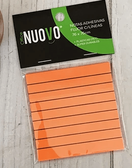 Notas Adhesivas Flúor con Líneas NUOVO