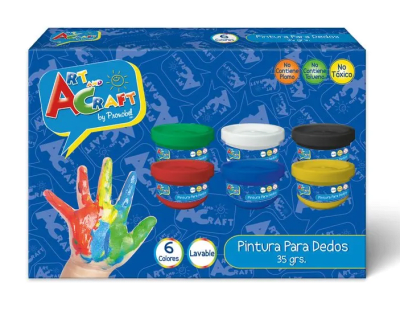 Pintura Para Dedos 35 Gr 6 Colores Art and Craft1