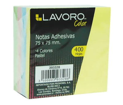 Nota Adhesiva 76 x 76 mm 400 hojas Lavoro1