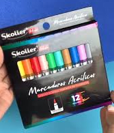 Marcadores Acrilicos 12 colores Skoller