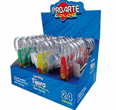Tijera Zig zag Mango plastico PROARTE