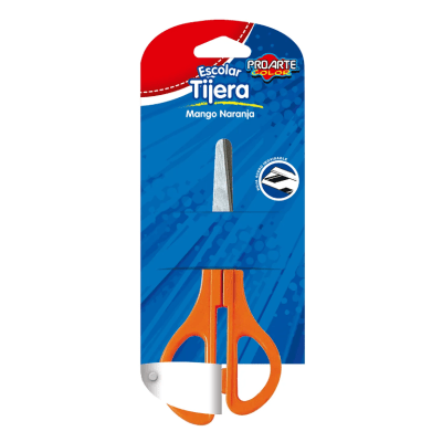Tijera Escolar Mango Naranja Proarte