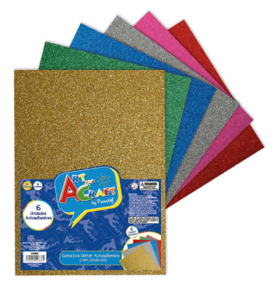 Goma Eva Glitter Autoadhesiva 20 x 30 cms Art & Craft