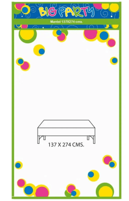 Mantel 137x274CM Big Party Blanco
